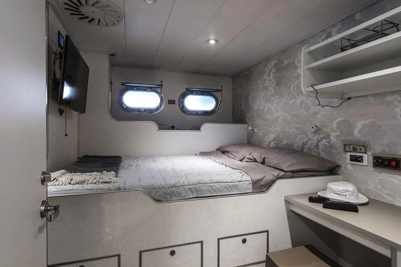 a room with two beds aboard OURWAY Yacht for Sale