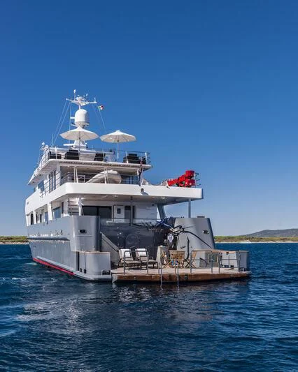 a large boat on the water aboard OURWAY Yacht for Sale