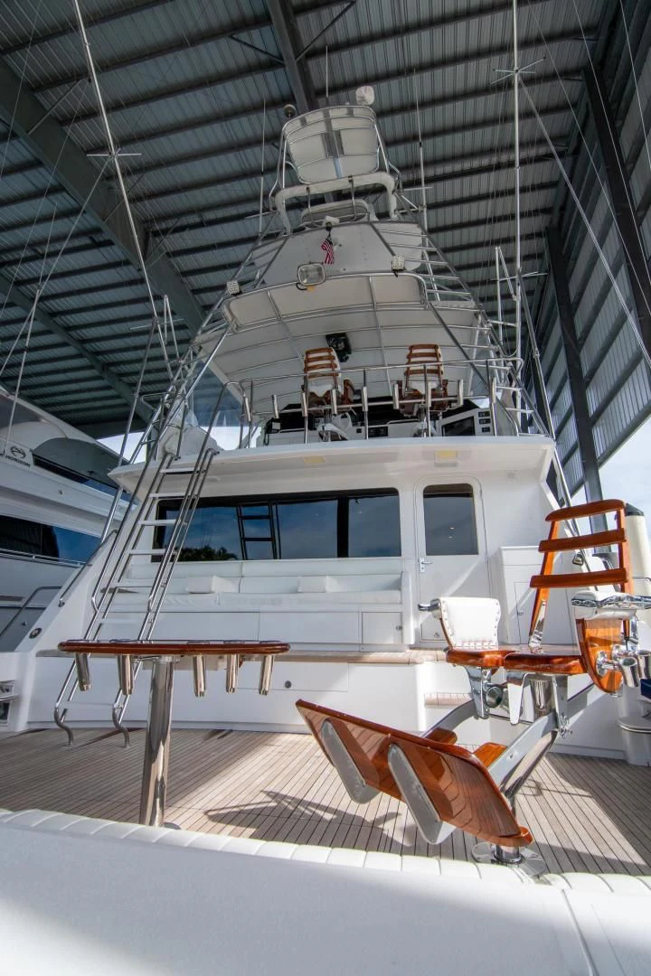 a boat in a building aboard CROUPIER Yacht for Sale