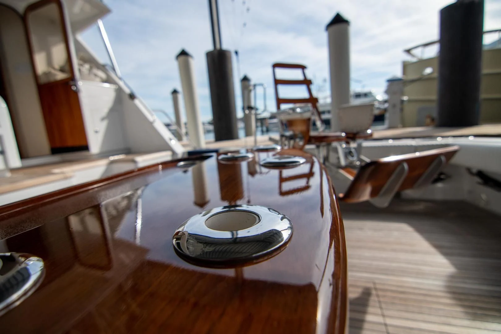 a record player on a table aboard CROUPIER Yacht for Sale