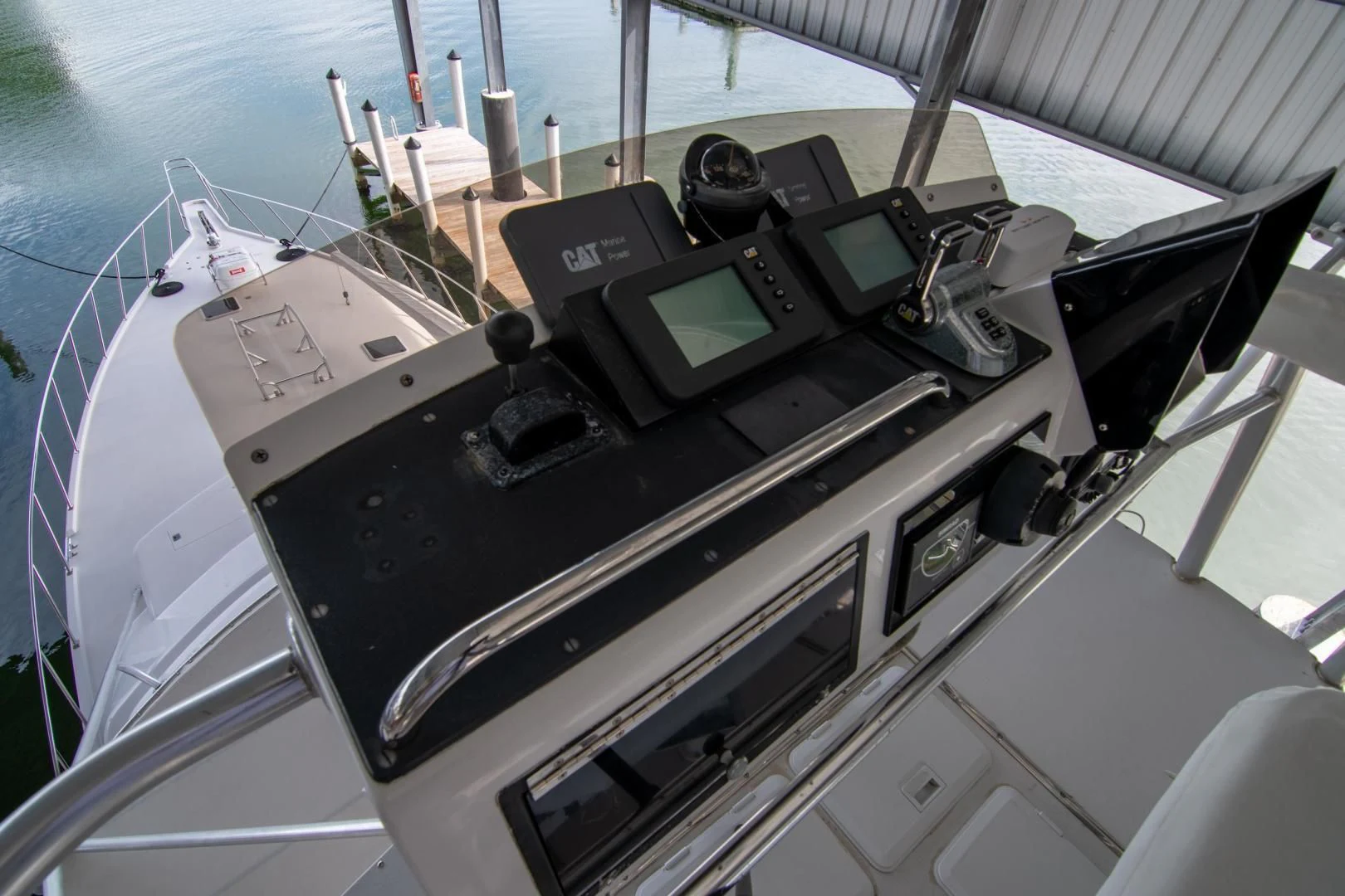 a black and white gun on a boat aboard CROUPIER Yacht for Sale