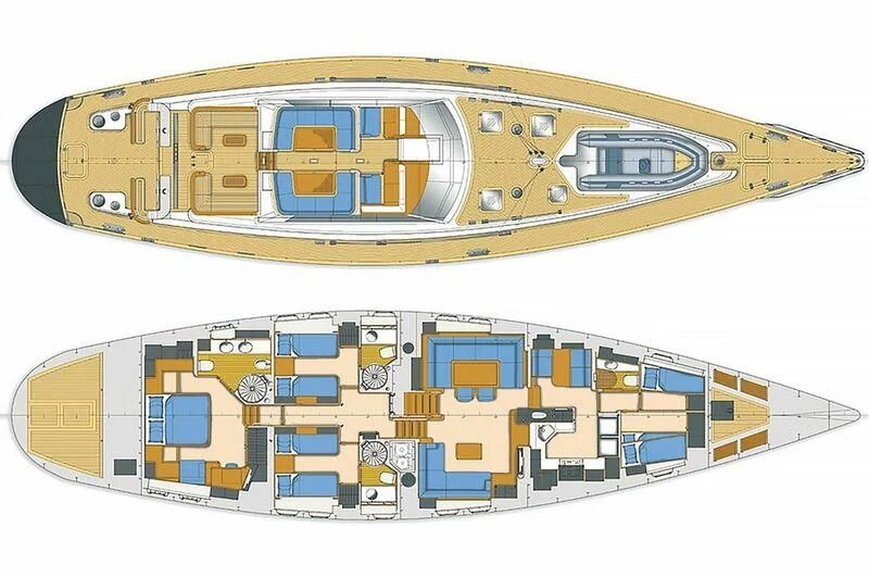 a model of a spaceship aboard ITHAKA PALMA Yacht for Sale