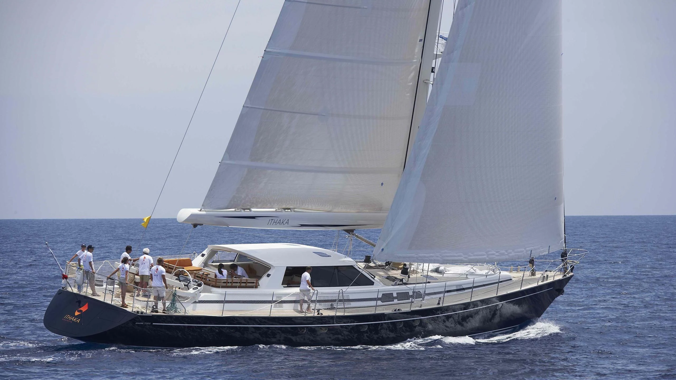 a boat with people on it aboard ITHAKA PALMA Yacht for Sale