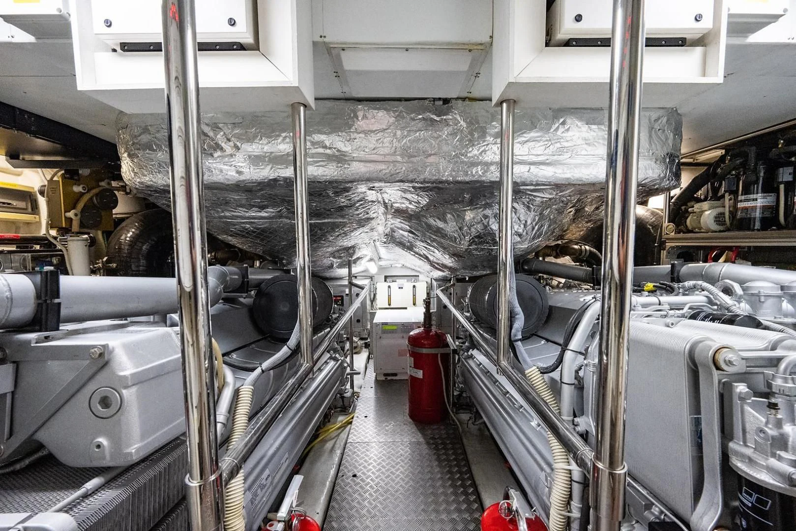 a room with machinery aboard CLAIMS TO FAME Yacht for Sale