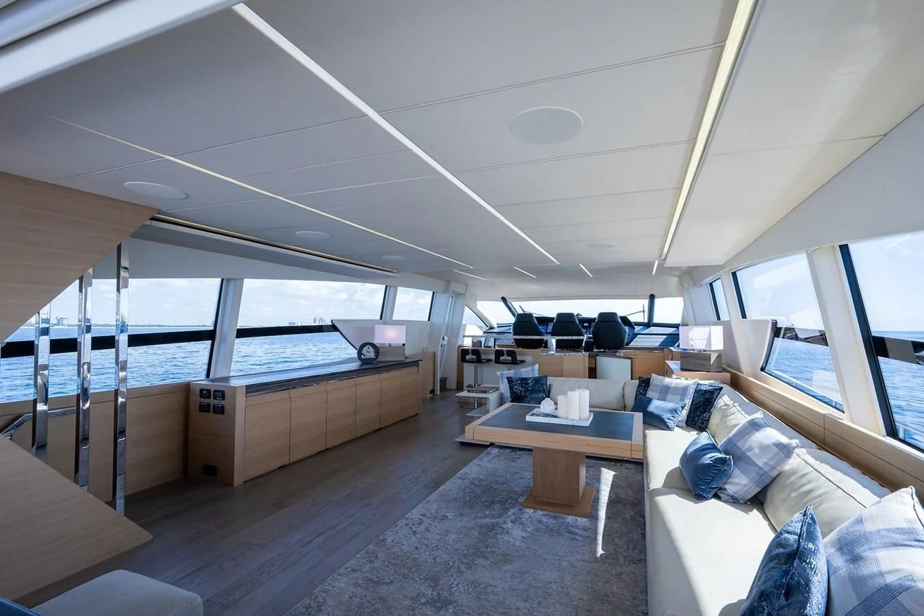 a room with a bed and a table aboard CLAIMS TO FAME Yacht for Sale