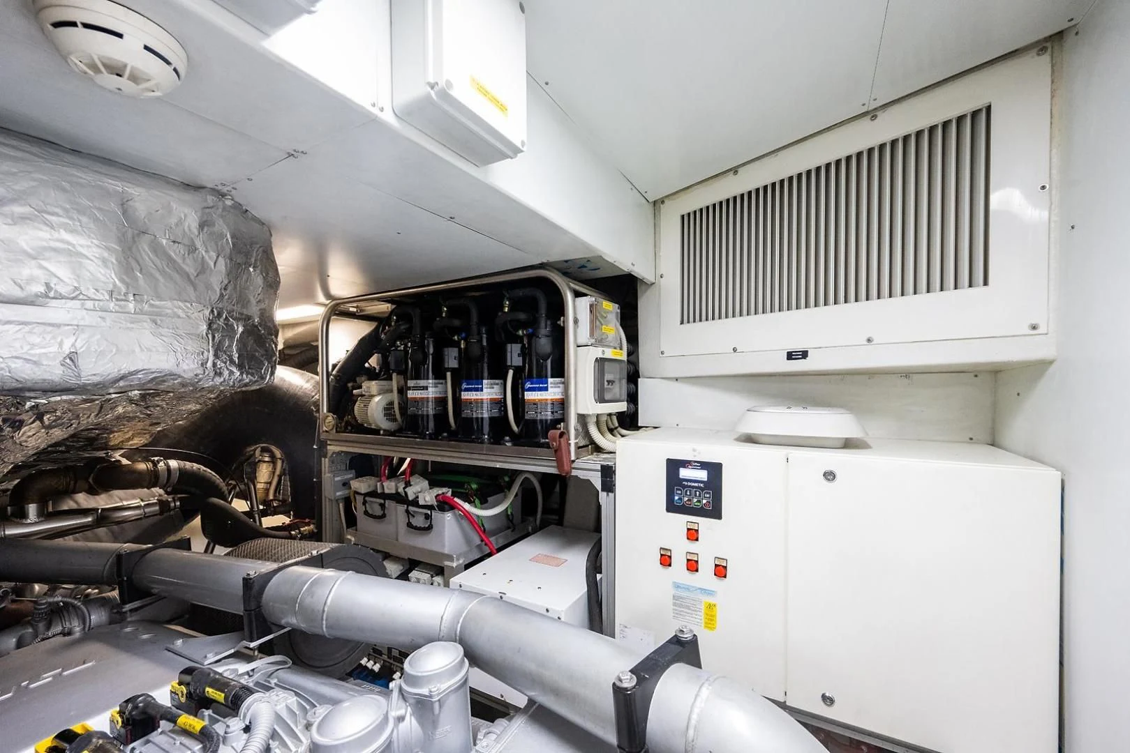 a room with machinery and equipment aboard CLAIMS TO FAME Yacht for Sale