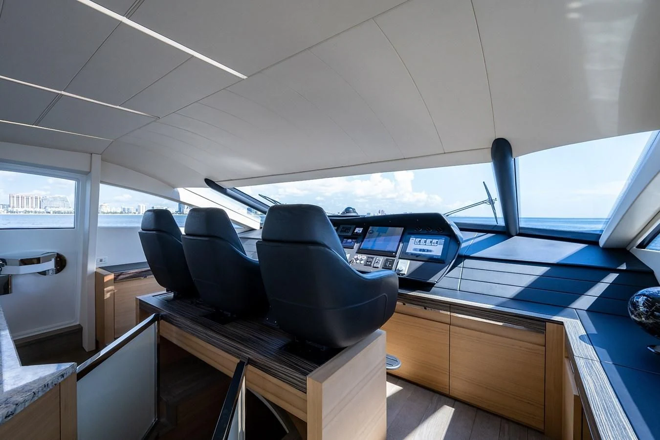 inside of a vehicle with computers aboard CLAIMS TO FAME Yacht for Sale