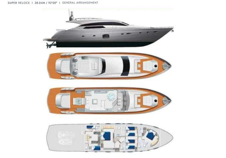 a pair of orange and white and black metal measuring cups aboard CLAIMS TO FAME Yacht for Sale