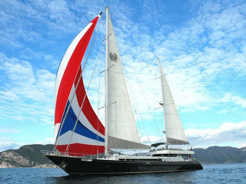 a sailboat on the water aboard SUHEYLA SULTAN Yacht for Sale
