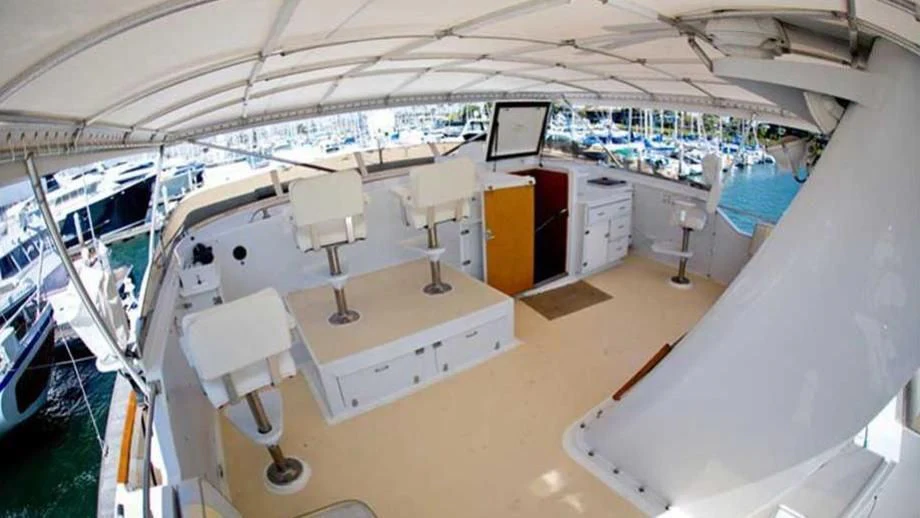 a room with several computers aboard SHERAZADE Yacht for Sale