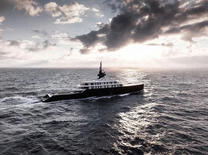 a ship in the ocean aboard LIVA Yacht for Sale