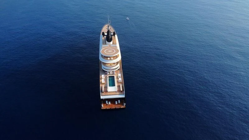 a small tower in the middle of the water aboard LIVA Yacht for Sale