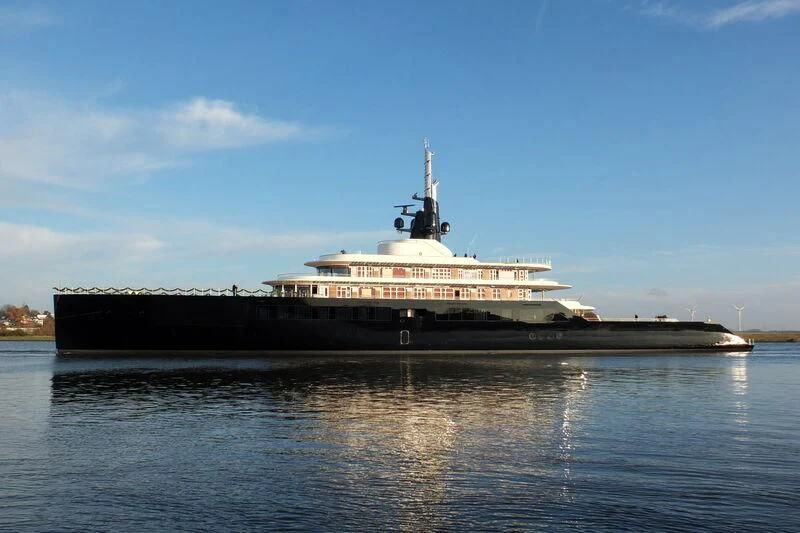 a large ship on the water aboard LIVA Yacht for Sale