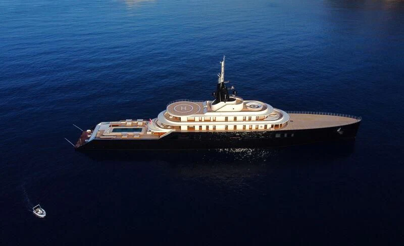 a ship in the water aboard LIVA Yacht for Sale