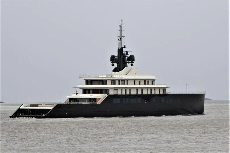 a large ship in the water aboard LIVA Yacht for Sale