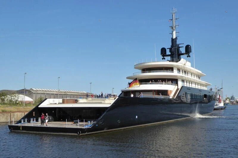 a large ship in the water aboard LIVA Yacht for Sale