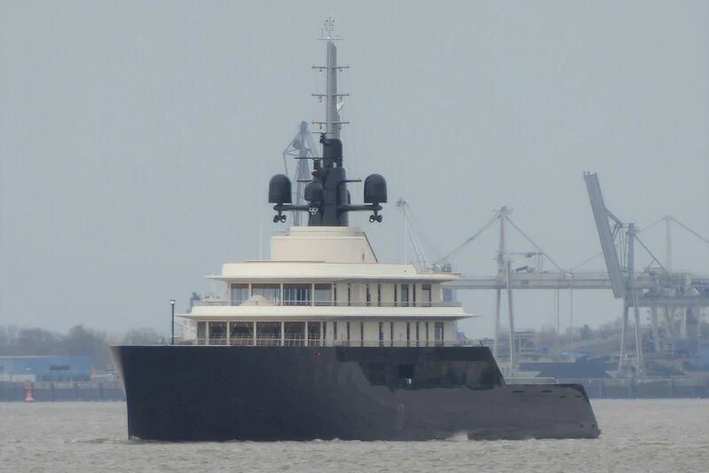a large ship on a beach aboard LIVA Yacht for Sale
