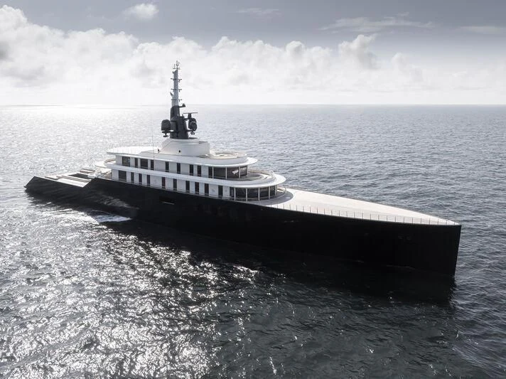 a large ship in the water aboard LIVA Yacht for Sale