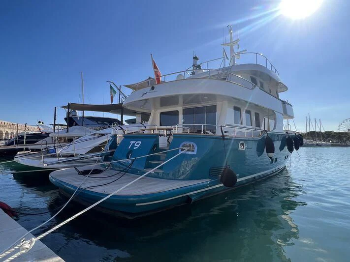 a boat on the water aboard T9 Yacht for Sale