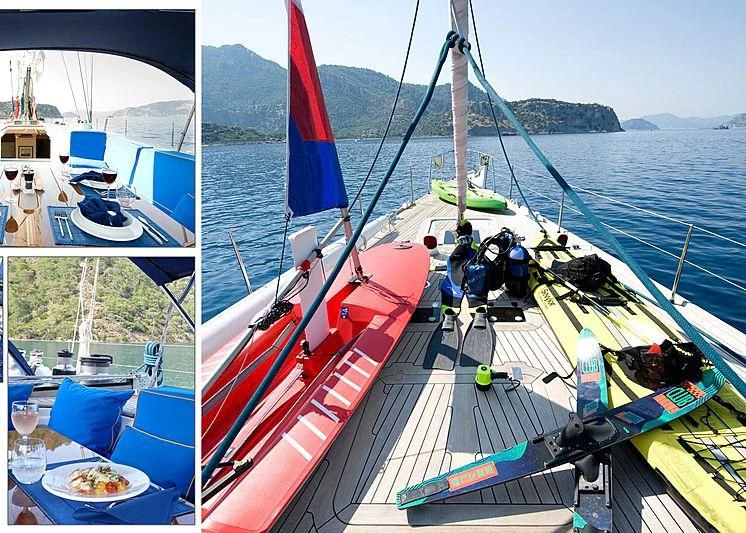 a boat with a sail on the water aboard BAIURDO VI Yacht for Sale