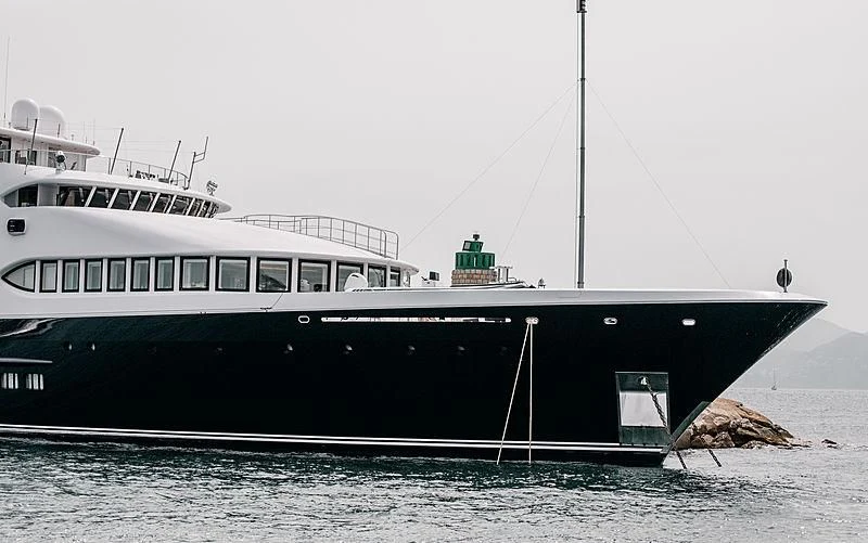 a large ship in the water aboard SAMAR Yacht for Sale