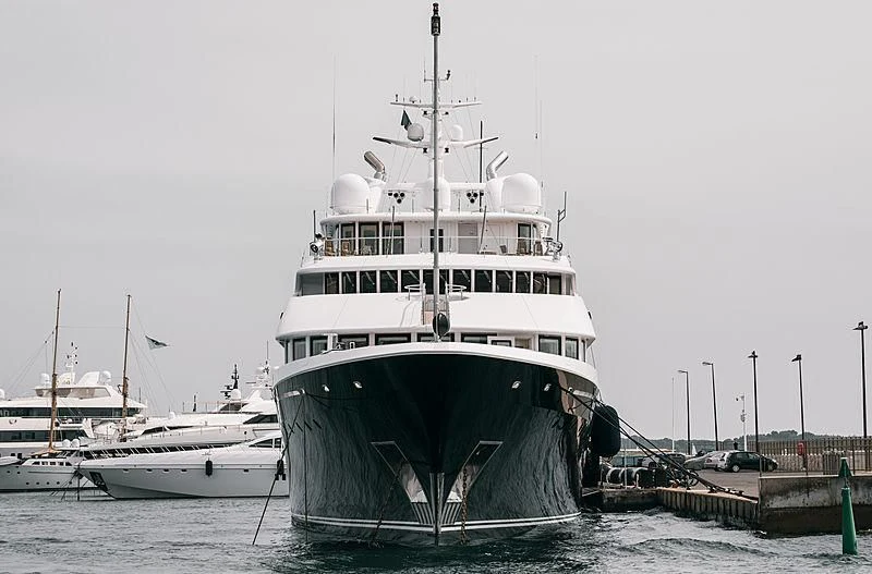 a large boat in the water aboard SAMAR Yacht for Sale