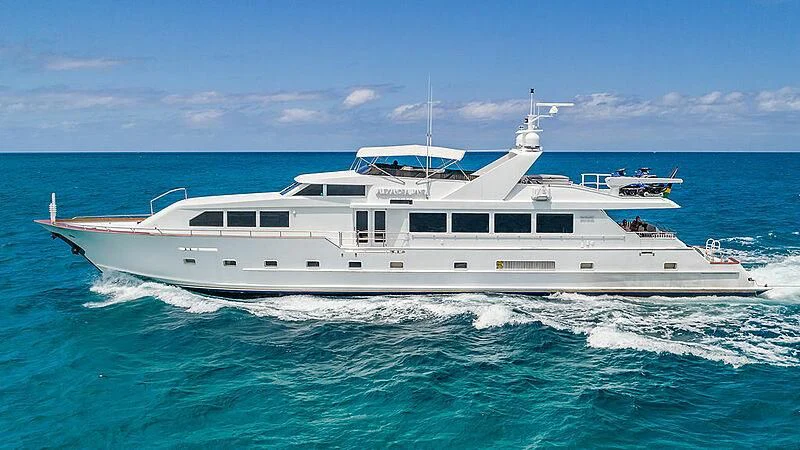 a large white boat in the water aboard ALEXANDRA JANE Yacht for Sale
