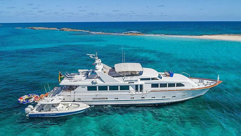 a boat in the water aboard ALEXANDRA JANE Yacht for Sale