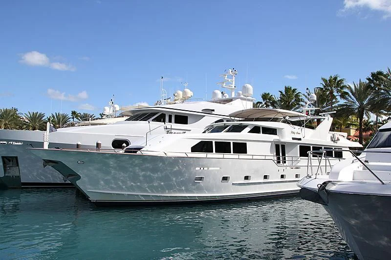 a couple of white yachts in the water aboard ALEXANDRA JANE Yacht for Sale