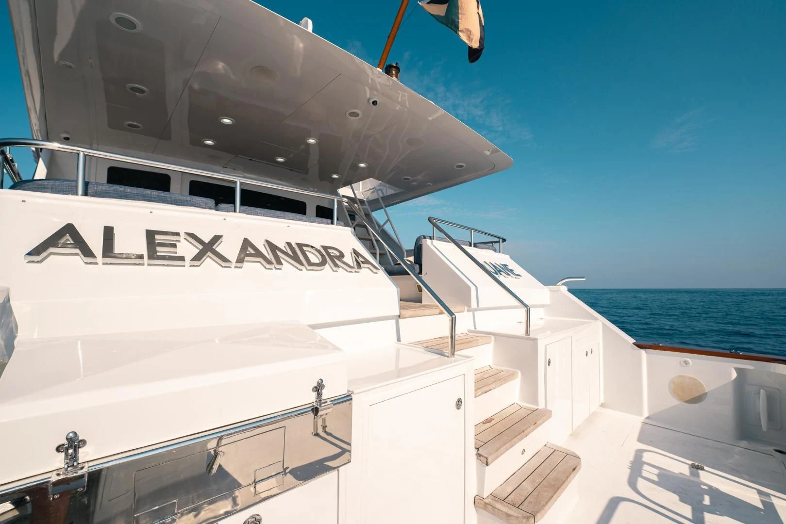 a boat on the water aboard ALEXANDRA JANE Yacht for Sale