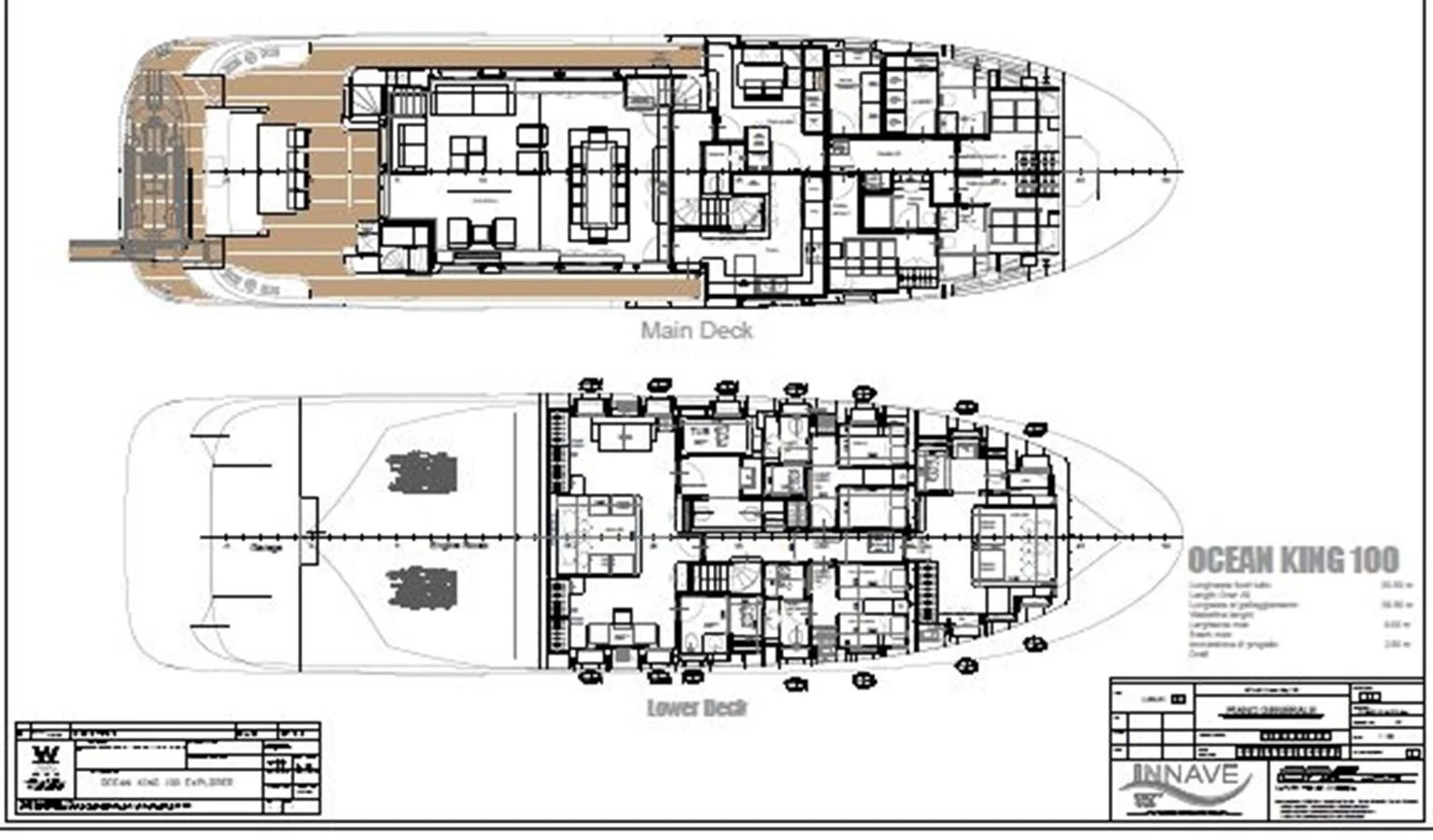 diagram, engineering drawing aboard OCEAN KING AMERICANA Yacht for Sale