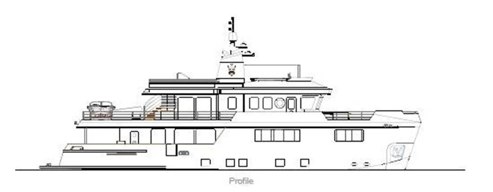 diagram, engineering drawing aboard OCEAN KING AMERICANA Yacht for Sale