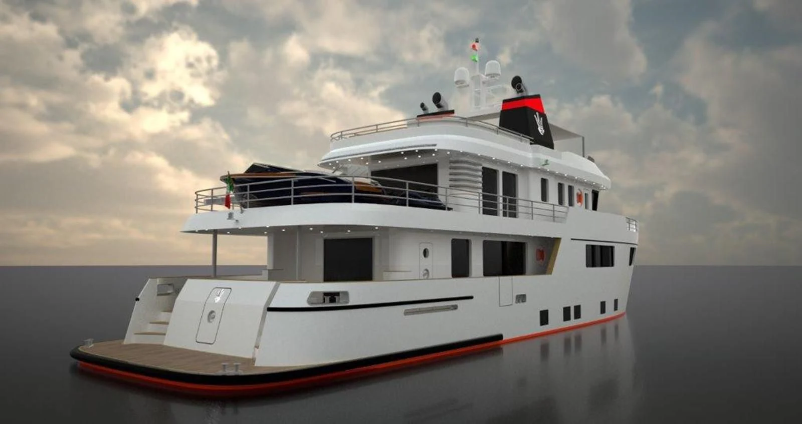 a boat on the water aboard OCEAN KING AMERICANA Yacht for Sale