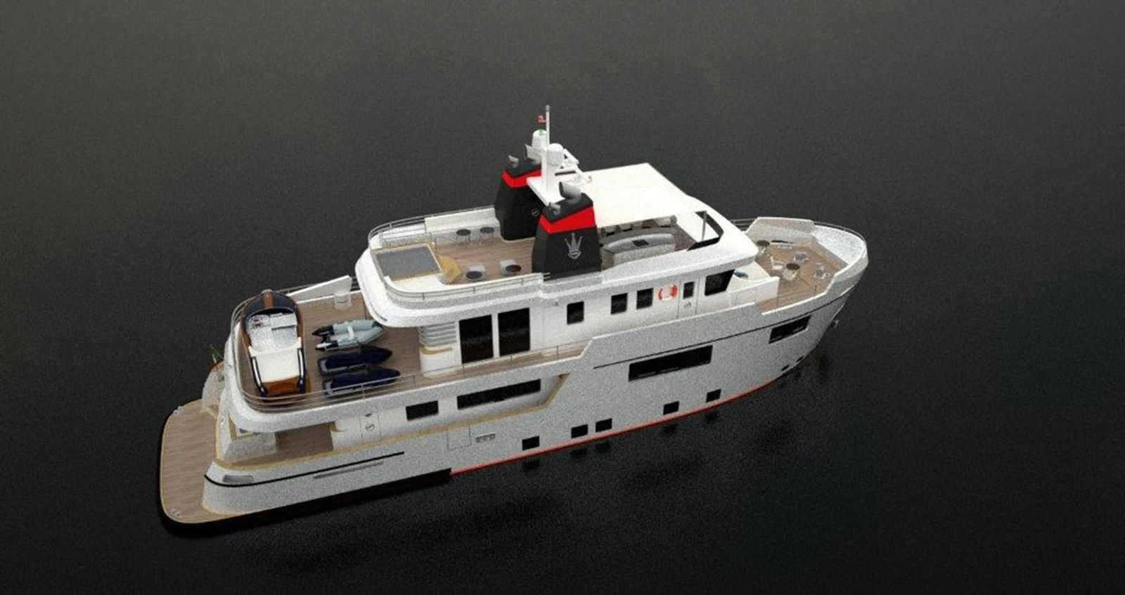 a toy car on a table aboard OCEAN KING AMERICANA Yacht for Sale