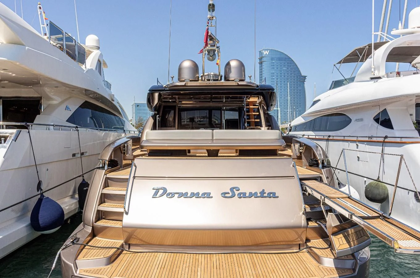 a group of boats are parked in a harbor aboard DONNA SANTA Yacht for Sale