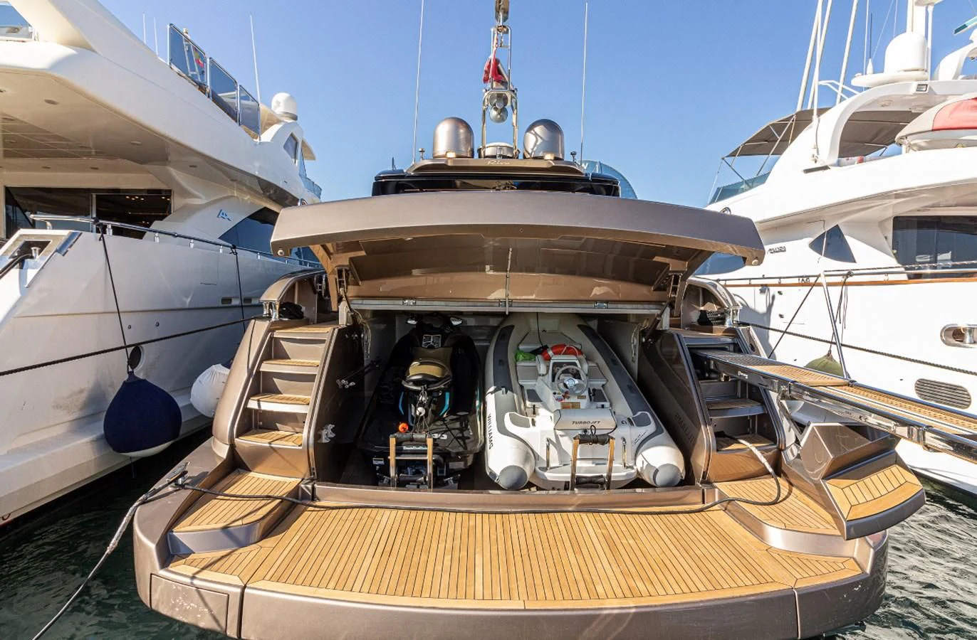 a boat on a dock aboard DONNA SANTA Yacht for Sale