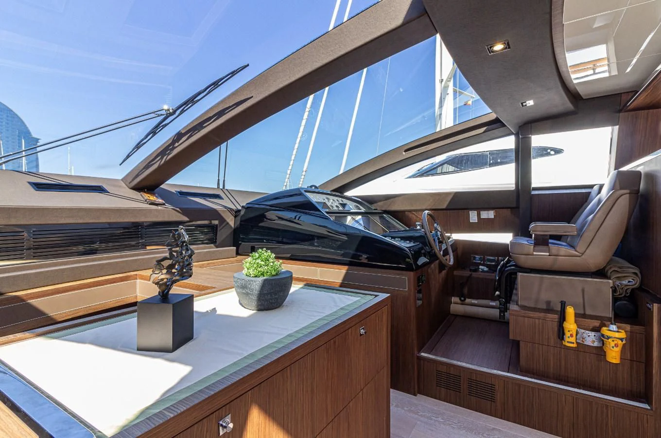 a room with a table and chairs aboard DONNA SANTA Yacht for Sale