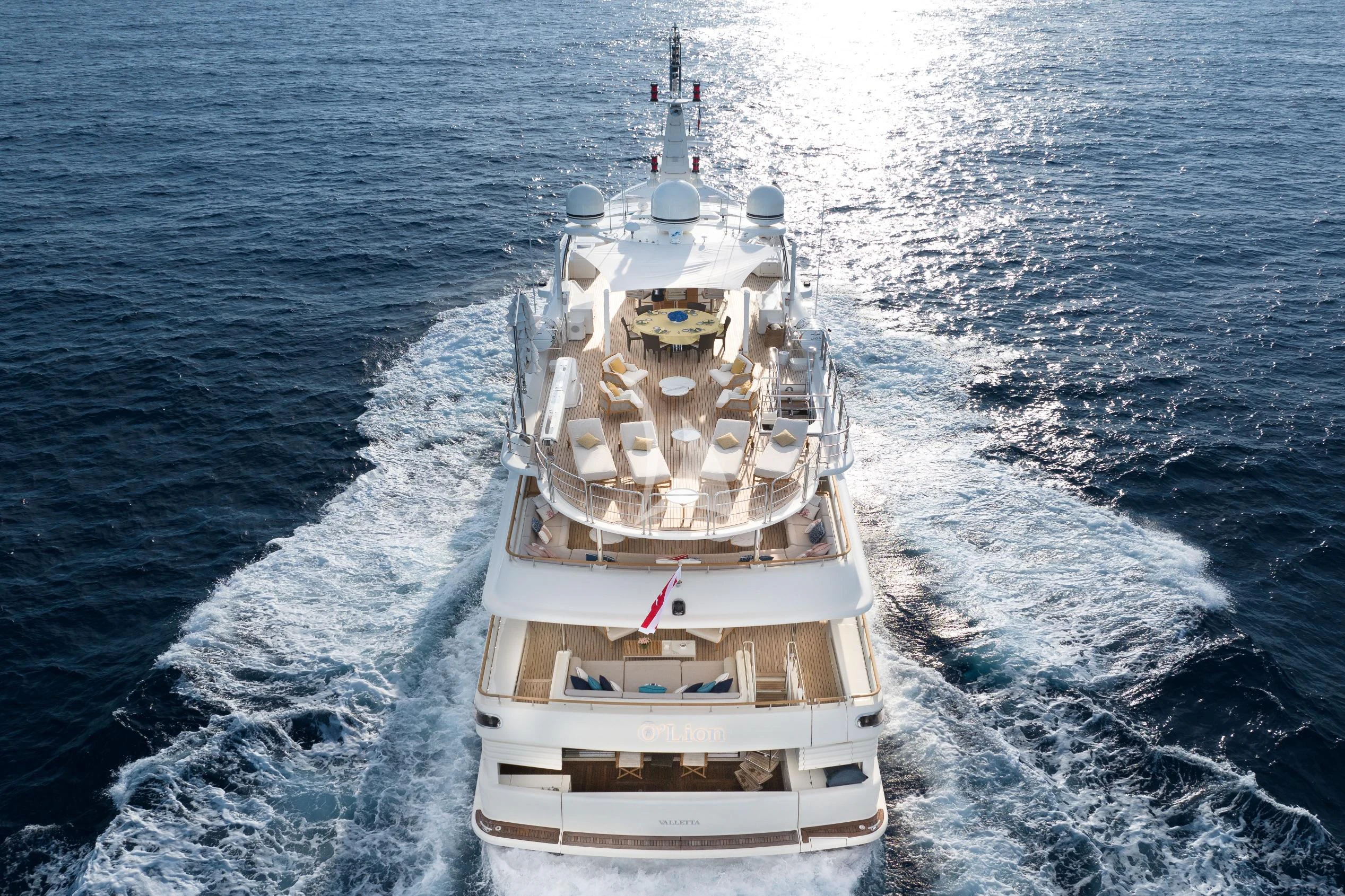 a boat on the water aboard O'LION Yacht for Sale