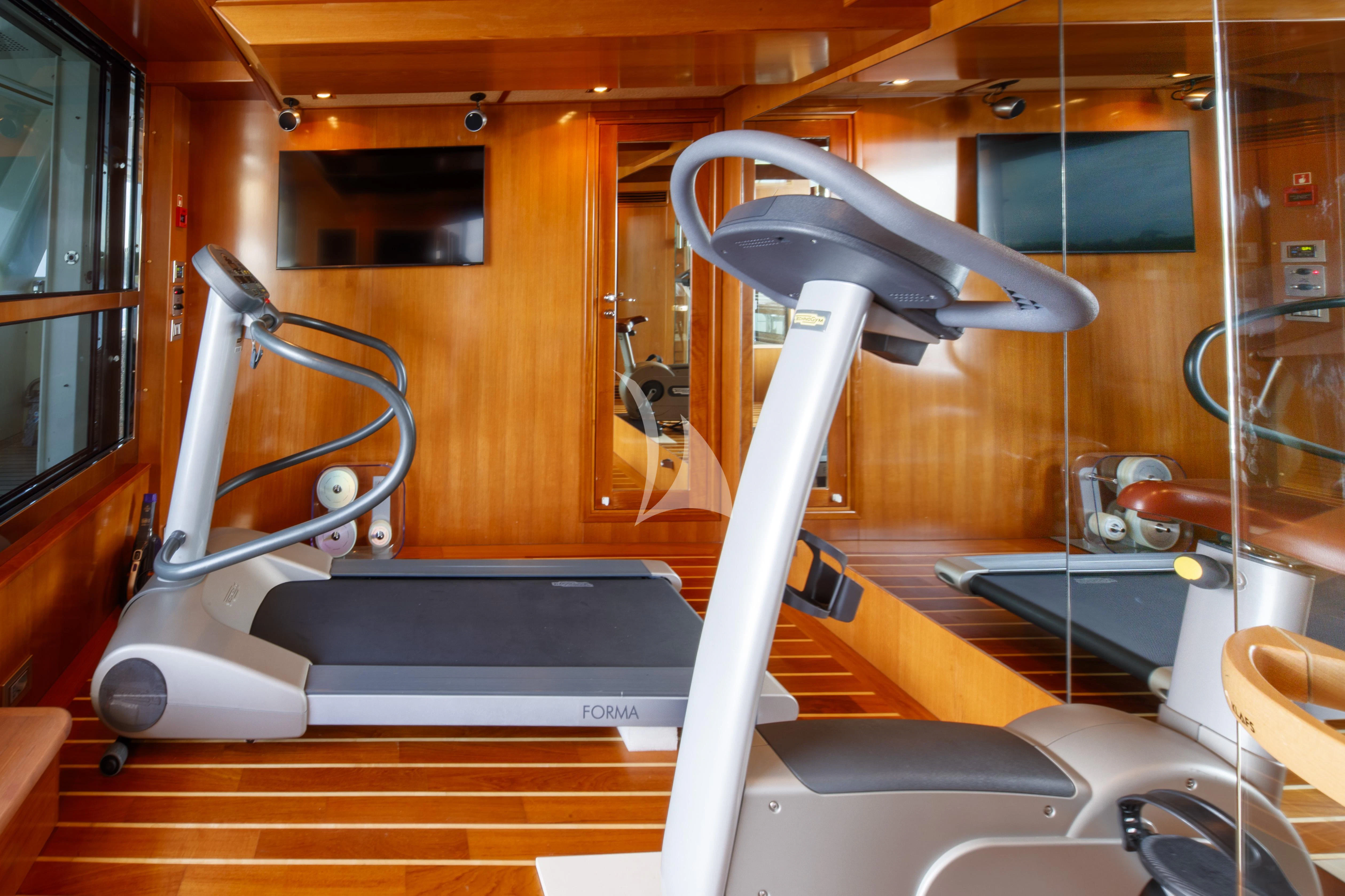a machine inside a room aboard O'LION Yacht for Sale