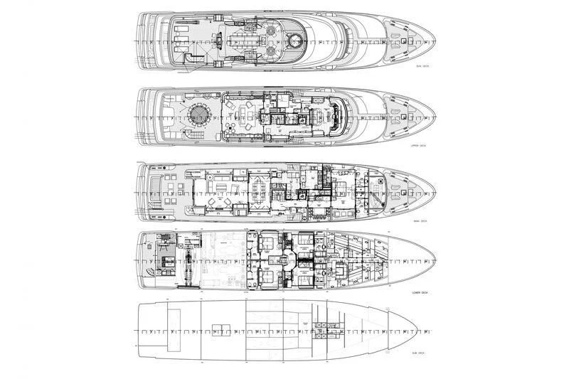 diagram, engineering drawing aboard O'LION Yacht for Sale