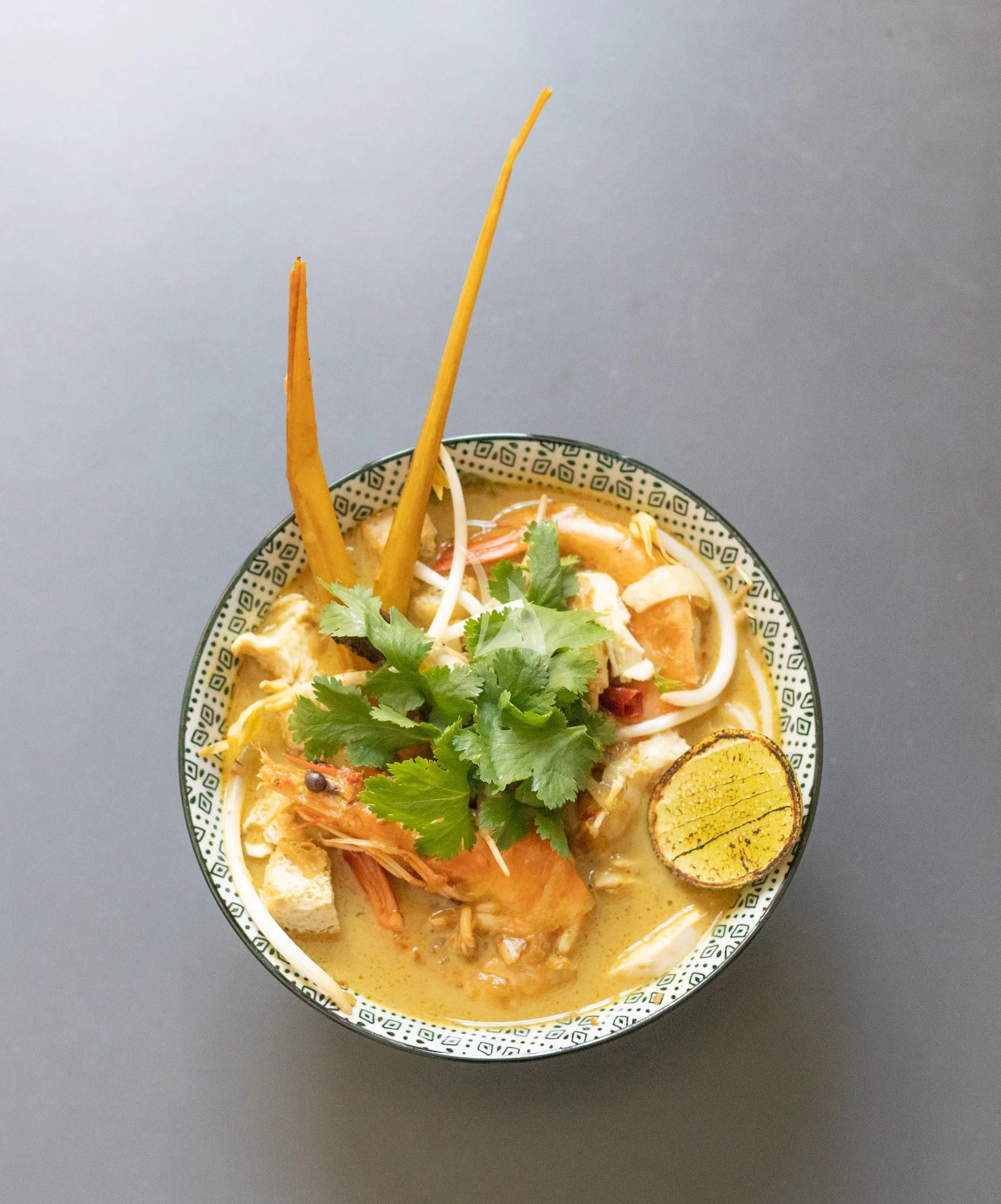 a bowl of food aboard O'LION Yacht for Sale