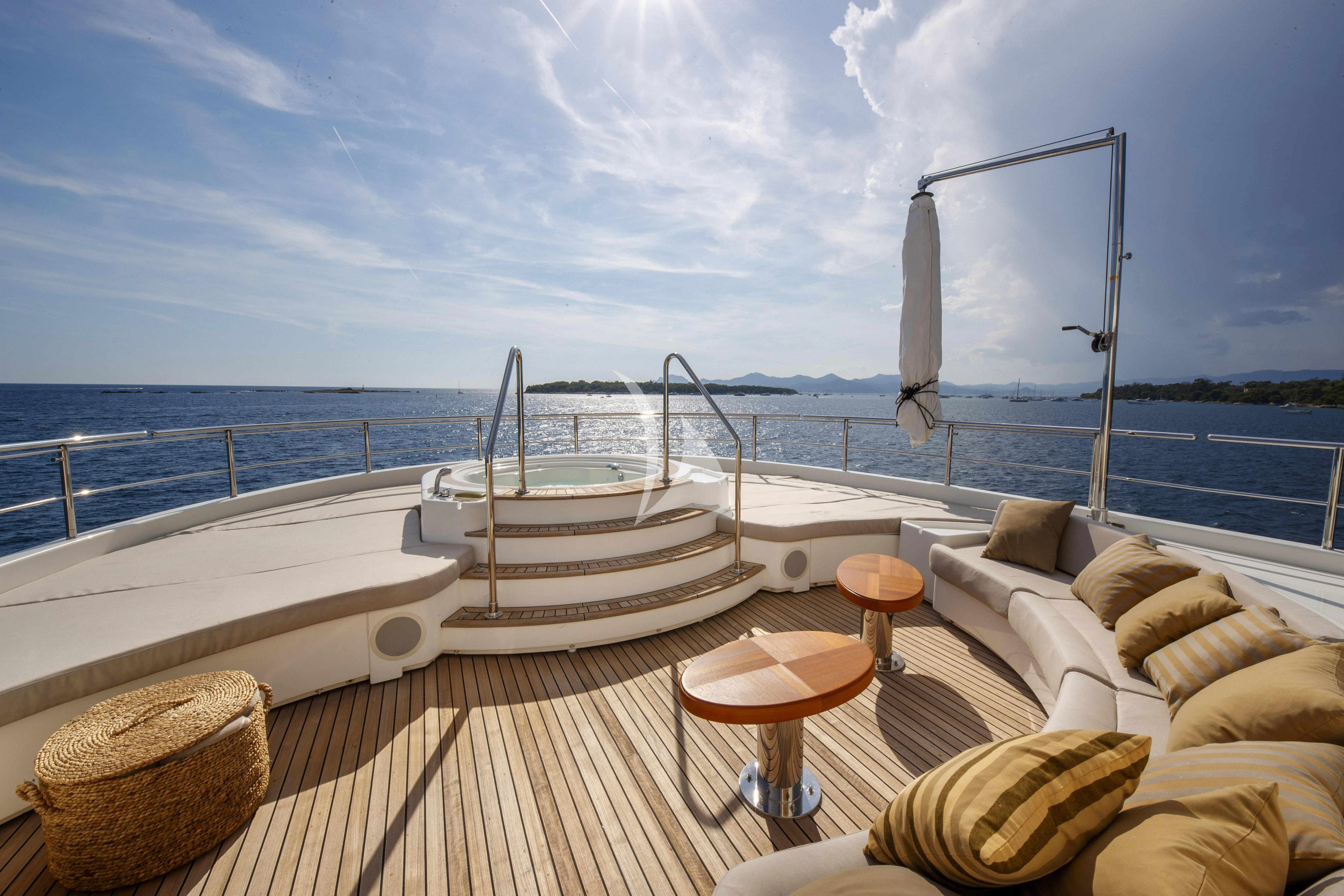 a boat on a deck aboard O'LION Yacht for Sale