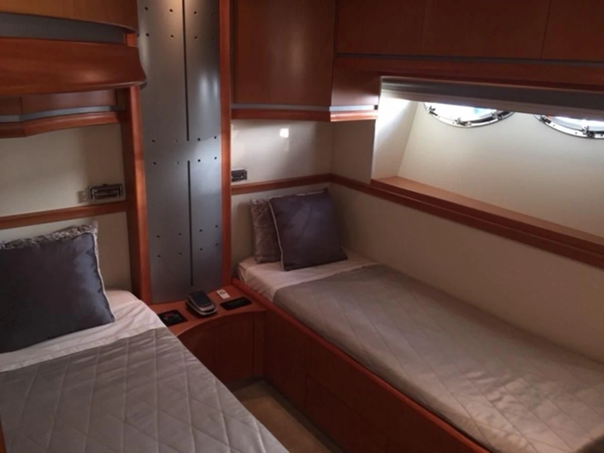 a room with bunk beds aboard CHAKLOO Yacht for Sale