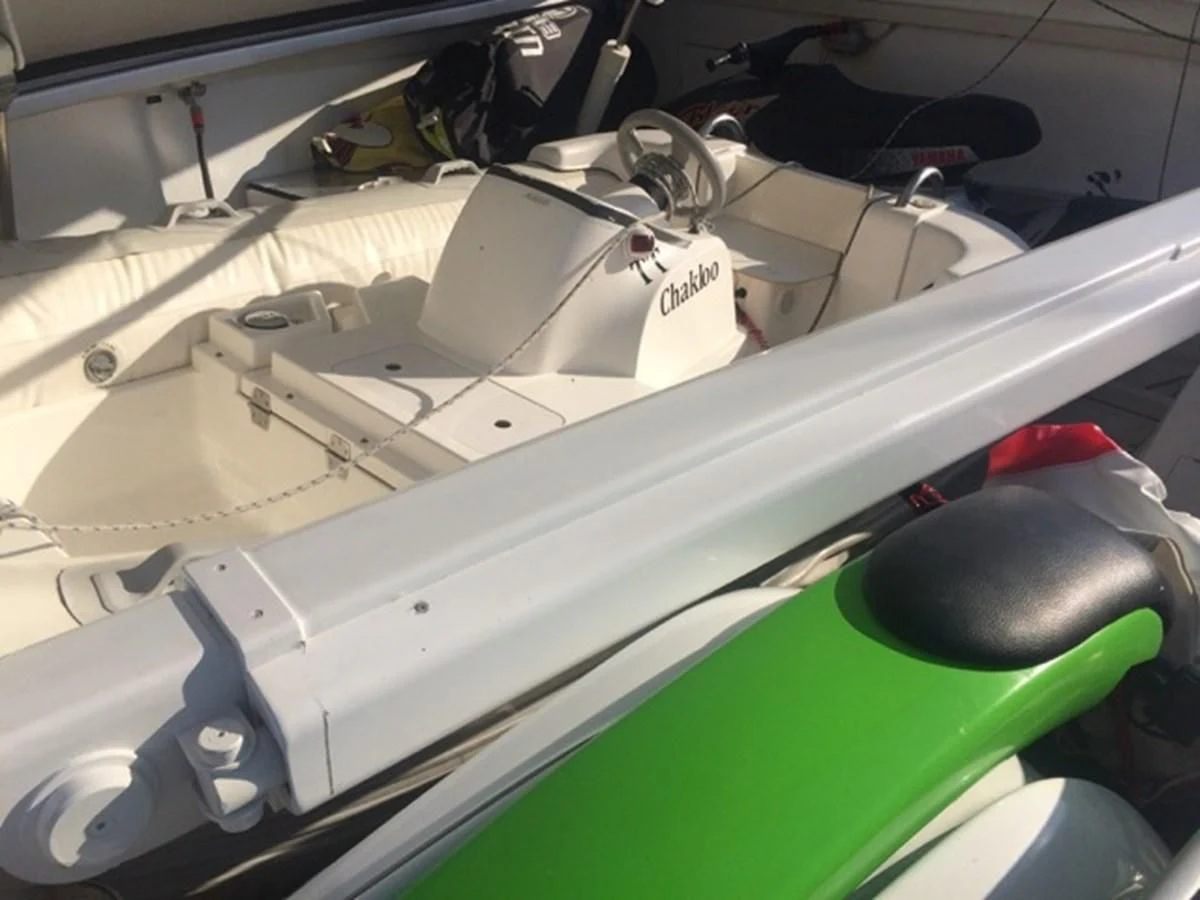 a close-up of a car engine aboard CHAKLOO Yacht for Sale