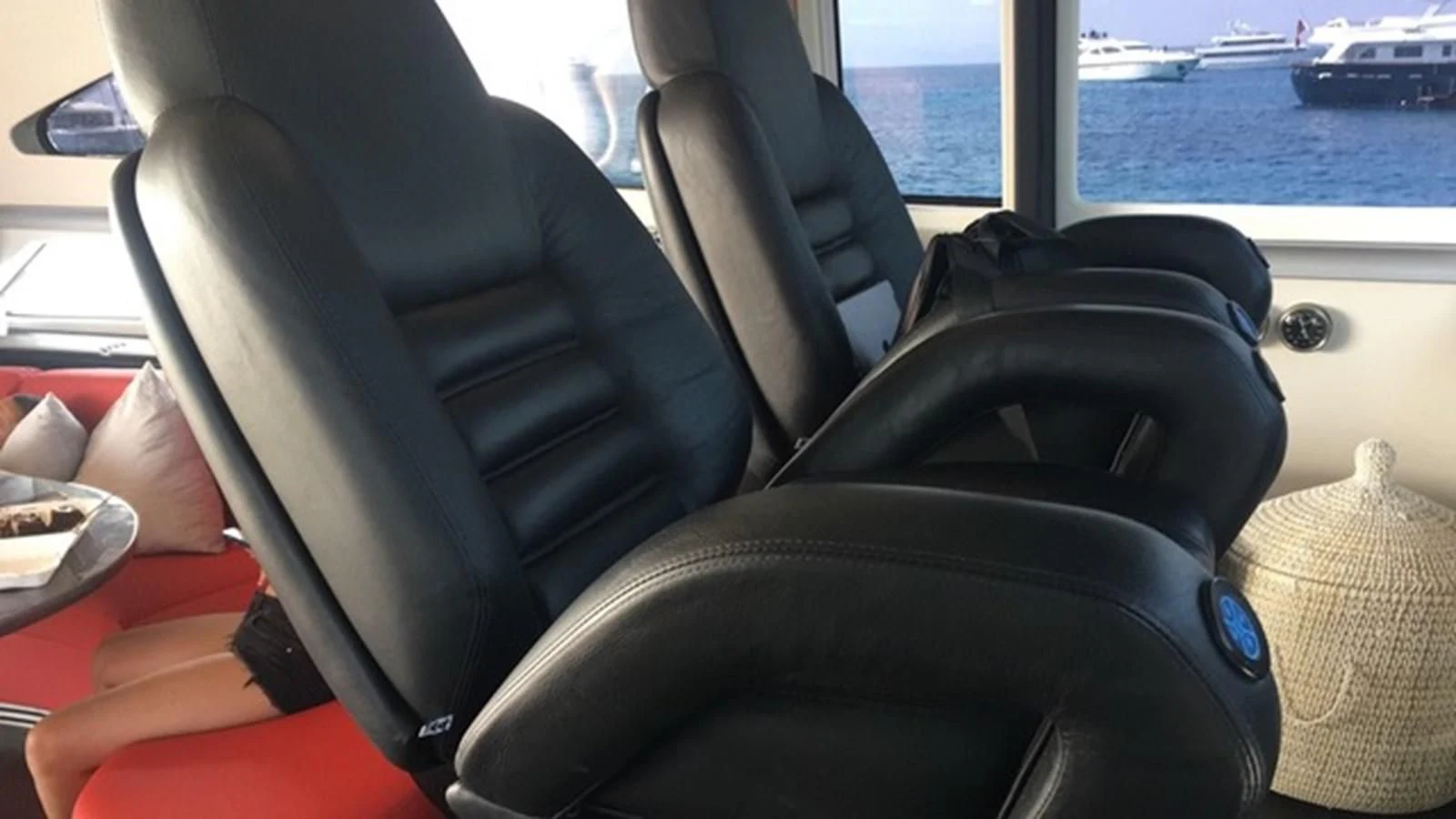 the inside of a car aboard CHAKLOO Yacht for Sale