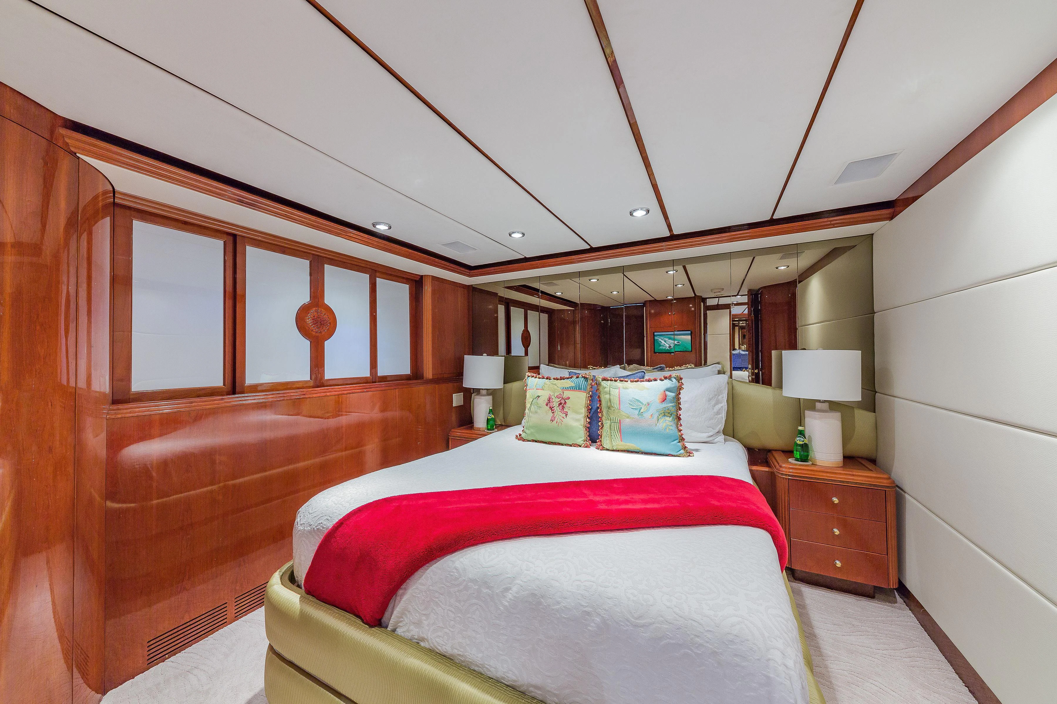 a room with two beds aboard CAPRICE I Yacht for Sale