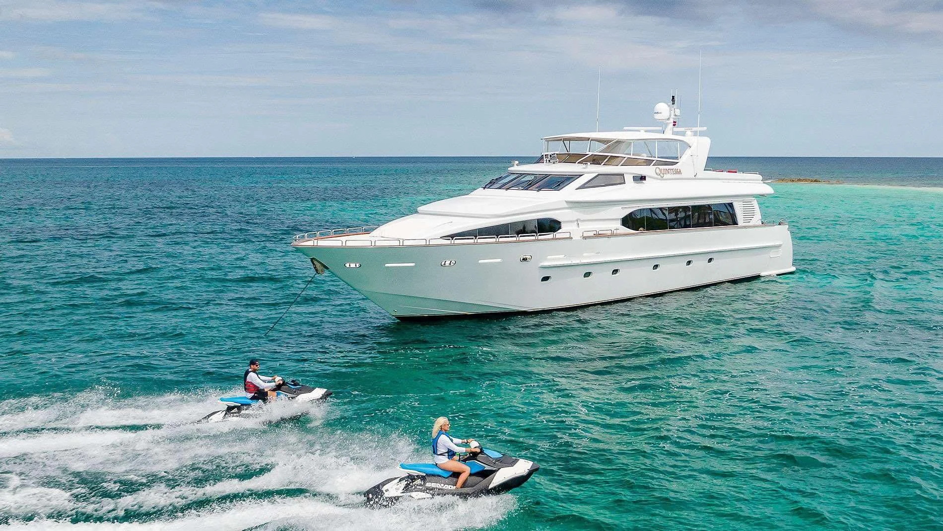 a boat in the water aboard CAPRICE I Yacht for Sale