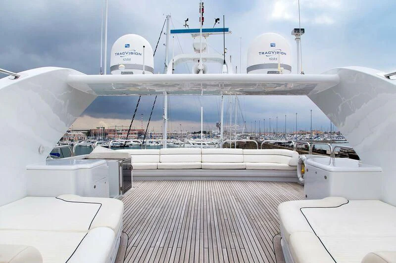 a large white ship aboard CAPRICE I Yacht for Sale