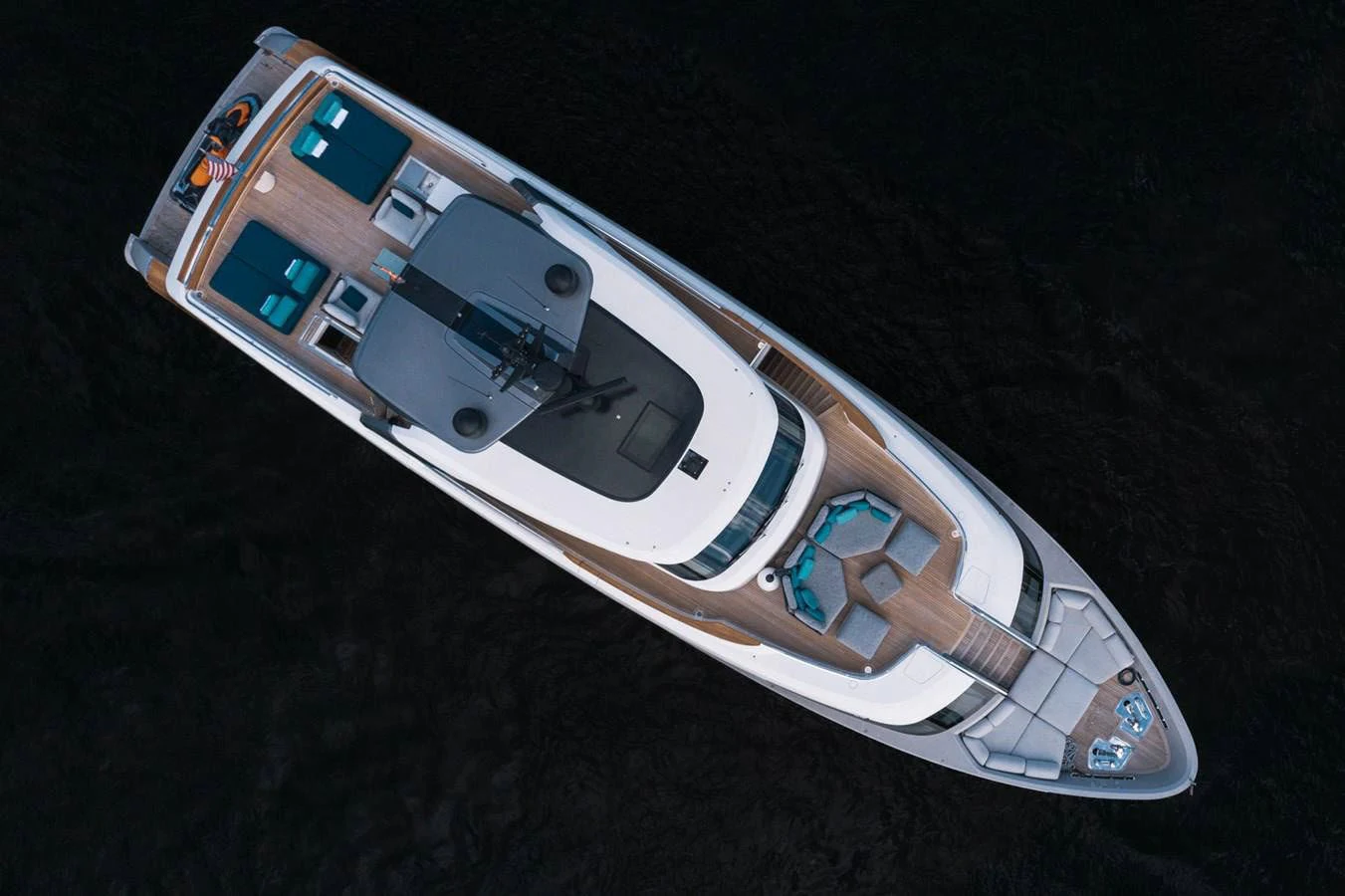a space ship in the dark aboard DON'T TELL MOM Yacht for Sale