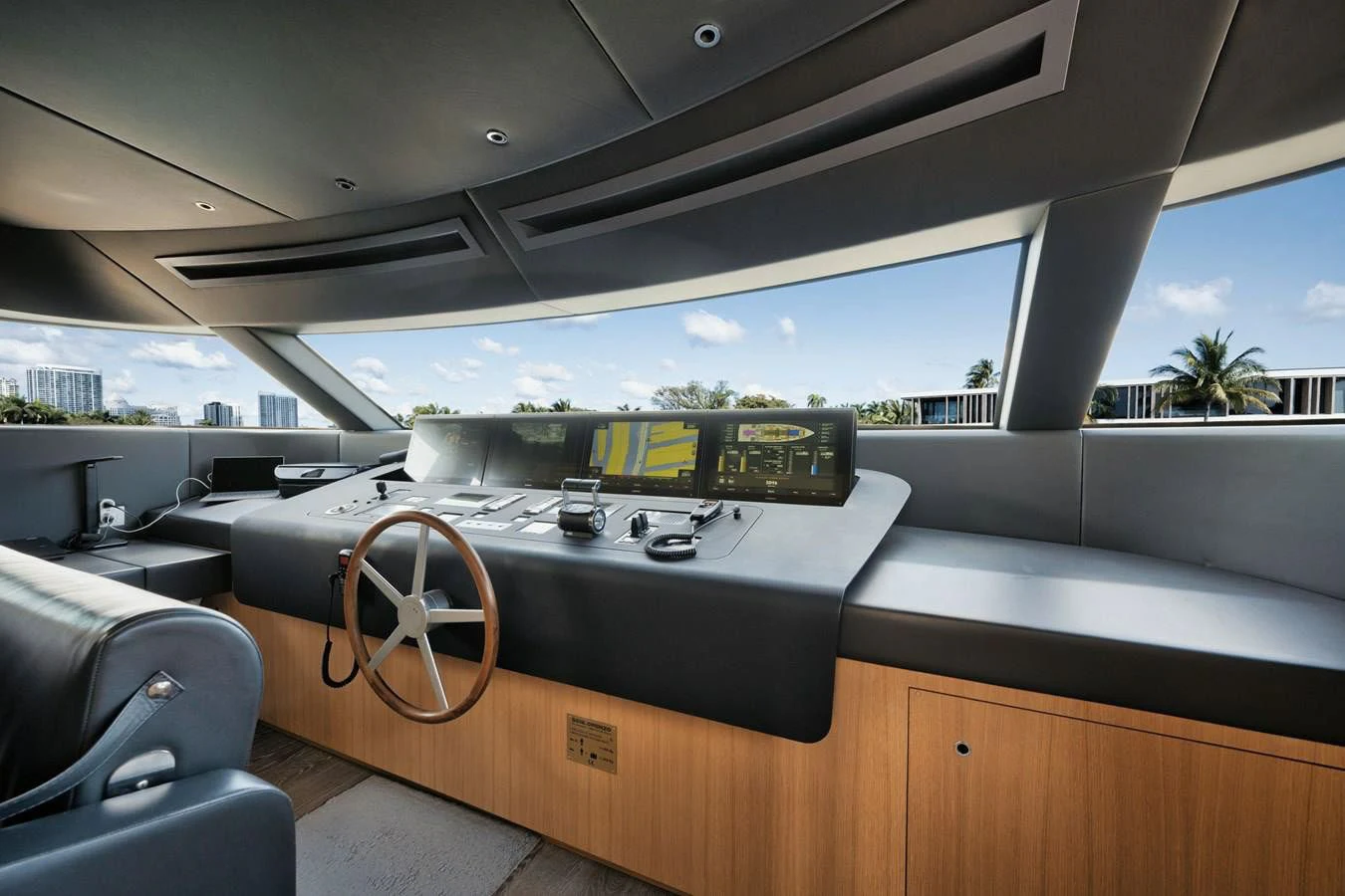 a large room with a large window aboard DON'T TELL MOM Yacht for Sale